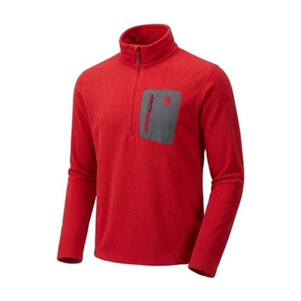 Eddie Bauer First Ascent Pullover Mens L Red Fleece 1/4 Zip Hiking Outdoor Top